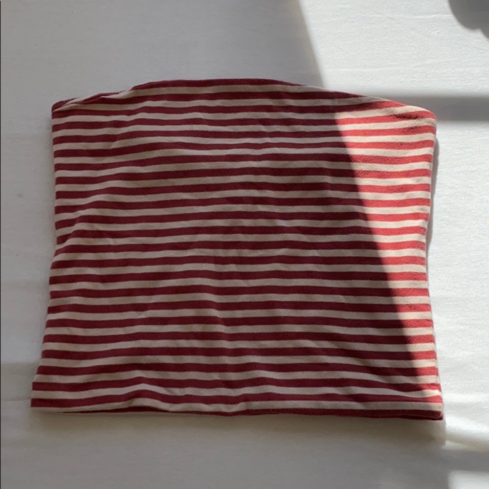 brandy/john galt red striped tube top